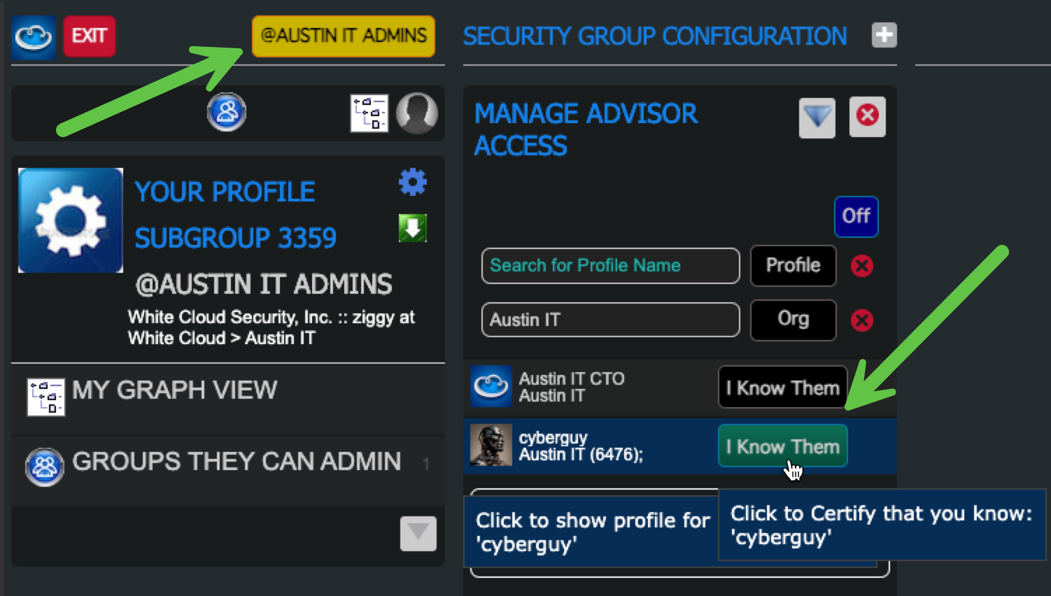 Click on I Know Them