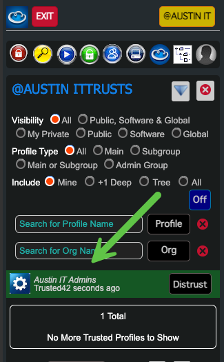 Verify that the Admin Group
