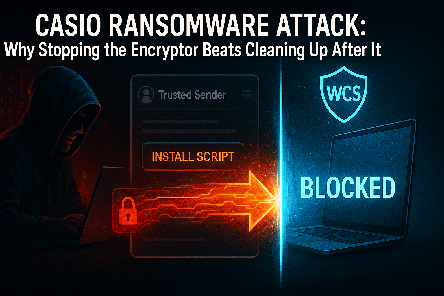 Casio ransomware attack — White Cloud Security Trust Lockdown default-deny would help block an unknown Underground ransomware encryptor before it can run